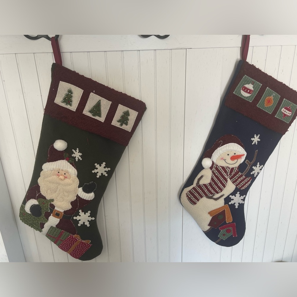 Pack of 2 Christmas Stockings Hand Stocking Decorations